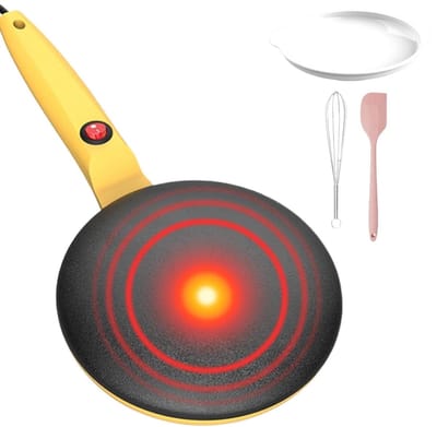 Crêpe Machine - Pannenkoekenmaker Elektrisch - Snelle Maaltijden Maken - Automatische Temperatuurregeling - 20 cm Diameter - Rood