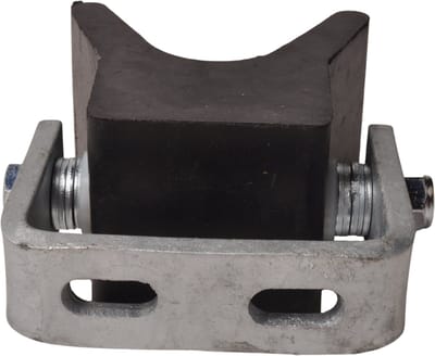 Vangmuil op steun - zwart - 105x100 mm - met sleufgaten