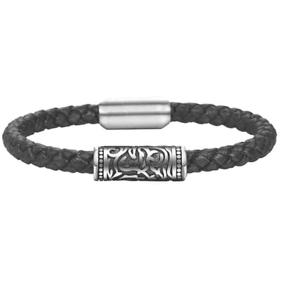 Sorprese armband - TRBL - armband heren - zwart - leer - cadeau - Model H