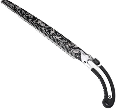 Snoeizaag met scheermesvormige tanden van 52 cm inclusief beschermhoes - SK5 stalen zaagblad met houtnerf voor hout, kamperen en tuinieren. Handzaag met harde tanden, geschikt voor takken tot 20 cm dik.