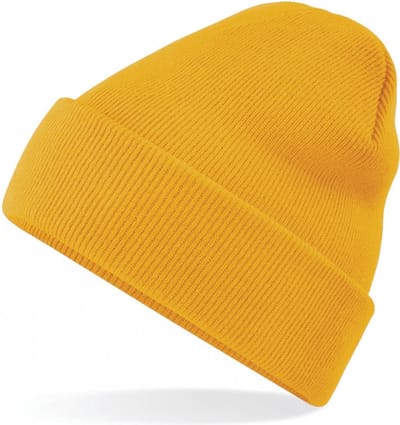 Muts - Beanie - Gehaakt - Wintermuts - Warm - 'Original Cuffed Beanie' - Mosterd geel - Jonyx