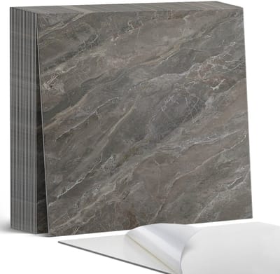Coloray Plaktegels - Natuursteenpatroon Zelfklevende Tegels - 20 cm x 20 cm - Grijs Plaktegels - 20 stuks - Vierkant PVC Tegels - Plaktegels Badkamer - Plaktegels Vloer - Vinyl Tegels - Wandtegel Zelfklevend