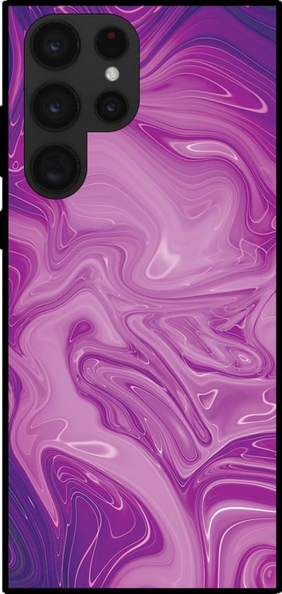 Smartphonica Telefoonhoesje voor Samsung Galaxy S22 Ultra met marmer opdruk - TPU backcover case marble design - Paars geschikt voor Samsung Galaxy S22 Ultra