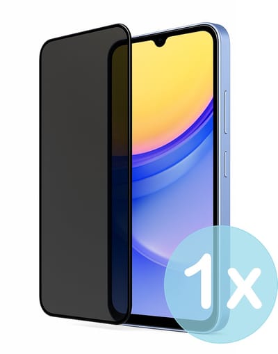 Privacy Screenprotector Geschikt voor Samsung Galaxy A15 5G – Anti-Gluren – Krasbestendig Gehard Glas 9H – Volledige Dekking – FuturiQ