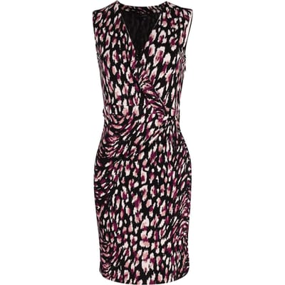 Gucci jurk met print en overslag aan de voorkant, gemaakt van veelkleurige viscose.