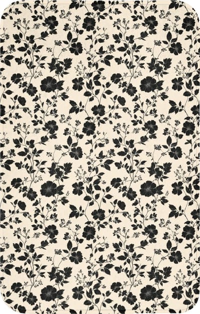 WC mat 50x80 cm - Antislip - Bloemen - Dessin - Zwart - Toiletmat - Vloermat - Douchemat - Toilet tapijt - Toiletmatten