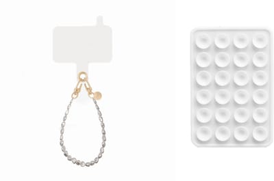 xoxo Wildhearts Telefoonkoord Pearlfection kort + Telefoonsticker Stick On Me Square Wit – geschikt voor alle telefoonhoesjes