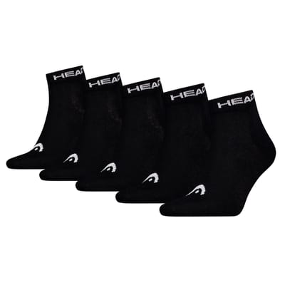 HEAD unisex 5P quartersokken elements zwart