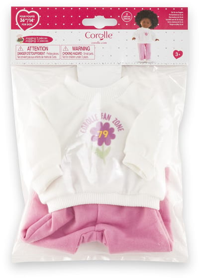 Corolle poppen joggingpak 36cm - kledingset voor babypop roze.