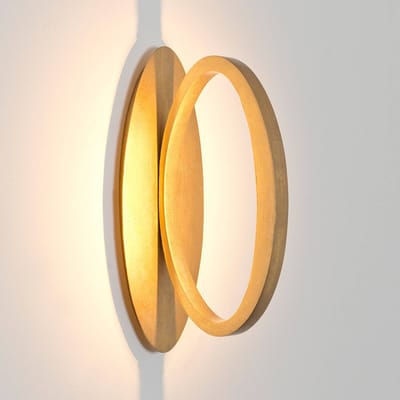 Holländer LED wandlamp ASTERISCO OVAL, goudkleurig, 45 cm, metaal, dimbaar