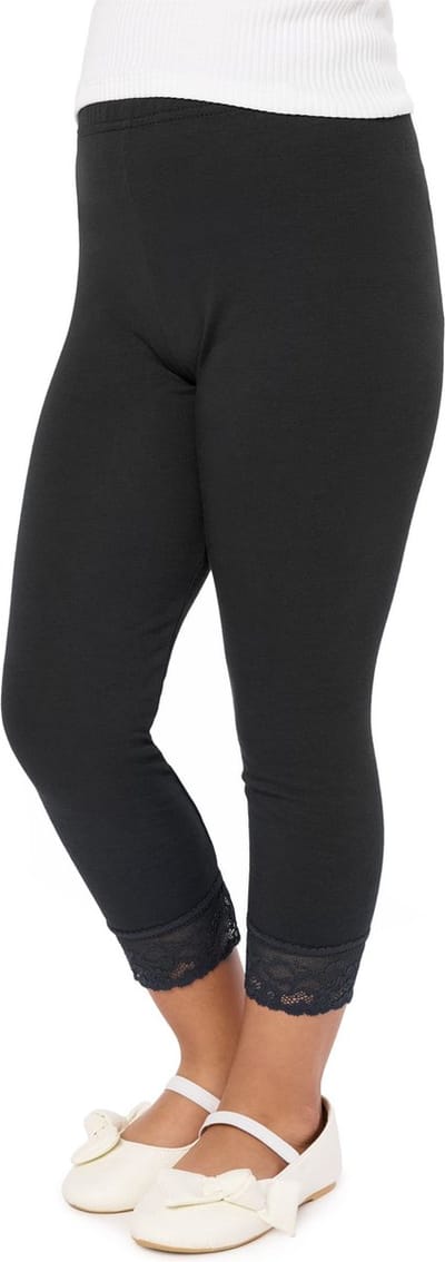 Merry Style MS-MS10-293-LE Meisjes Leggings - Sport - Vrijetijdsbroek - 3/4 Capri – Viscose - Sporbroek - Yogabroek - Zwart - 146