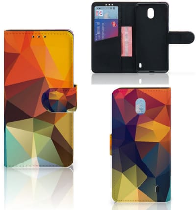 Nokia 1 Plus Book Case Polygon Color