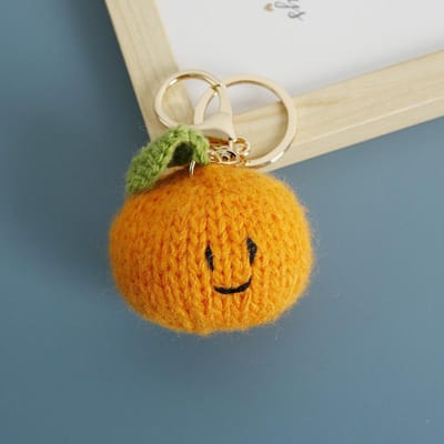 Creatieve Fruit Serie Haak Sleutelhanger Schattige Citroen Pop Breien Sleutelhangers Voor Tas Hanger Rode Kers Sleutelhanger Gepersonaliseerde Accessoires orange