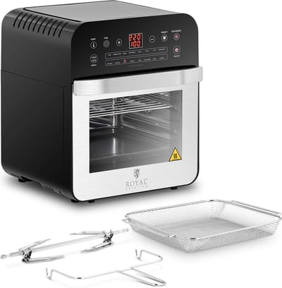 Royal Catering - Convectie Oven - aanrechtblad - 1.600 W - 13 programma's - incl. ovenrek, bakplaat, rotisserie en lekbak