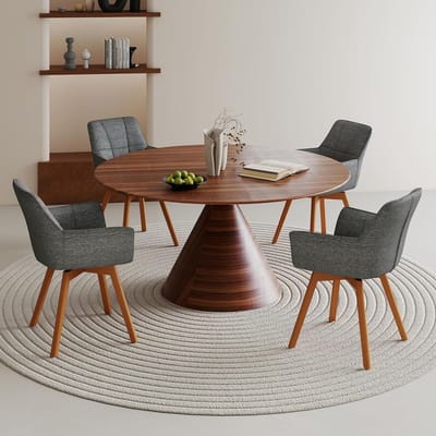 Eetkamerstoelen Set van 6 – Velvet – Met Armleuningen – Grijs – 47x61x88 cm – Industrohome