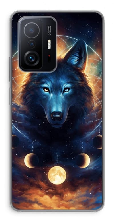 Case Company® - Hoesje geschikt voor Xiaomi 11T Pro hoesje - Wolf Dreamcatcher - Soft Cover Telefoonhoesje - Bescherming aan alle Kanten en Schermrand