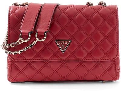 GUESS schoudertas Giully II Compound Convertible Flap Bag Dark Cherry donkerrood