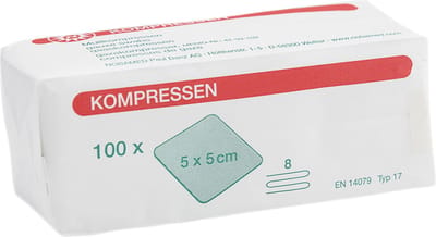 Nobatop - Katoenen gaaskompres 8-laags - 5x5 cm - 100 stuks - niet steriel