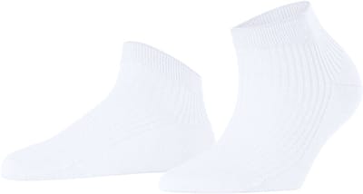 FALKE Shiny Rib modieus glanzend viscose Korte sokken dames wit - maat 35-38