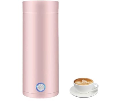 Draagbare elektrische waterkoker, mini-reiswaterkoker van 400 ml, compact en draagbaar, automatische uitschakeling, warmt snel op, veilig en betrouwbaar, geschikt voor hotels, buitenactiviteiten en thuisgebruik. (Roze)