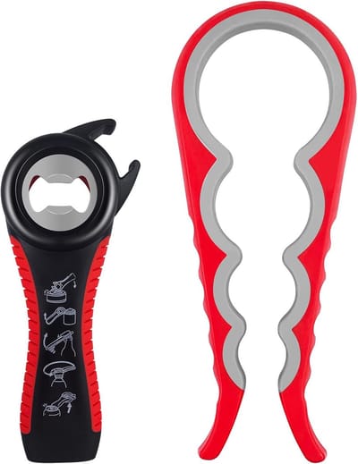 Flessen- en blikopenerset voor senioren - 5-in-1 multifunctionele opener voor zwakke handen