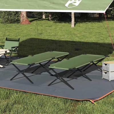 Vouwbed Camping - Klapbed Veldbed - Outdoor Rusten - Weerbestendig Oxford - 210 x 80 cm - Groen