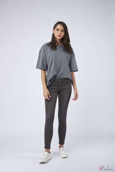 Broek Toxik3 met normale taille push-up antraciet