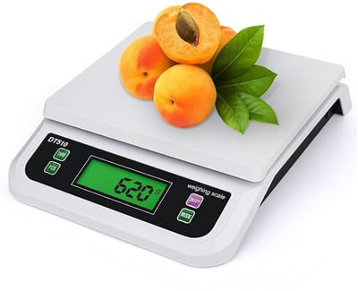 Digitale Keukenweegschaal - Wit - 22,5 x 28 x 5,5 cm - Met LCD-Display en 6 Maateenheden - Voor Koken en Bakken