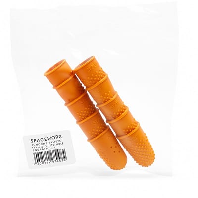 Spaceworx - Vingerhoed Telvinger - Rubber Oranje 15 mm - Small - 10 stuks