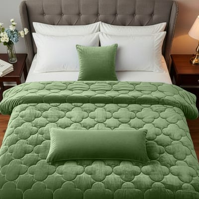 Sleep Comfy - Velura Series Dekbed - 140x200 cm | Groen - Dekbed zonder overtrek - Ademend & Anti Allergie - Hoesloos Dekbed | Stijl, Comfort en Innovatie voor Elke Dag & Nacht | Camping & In de Caravan