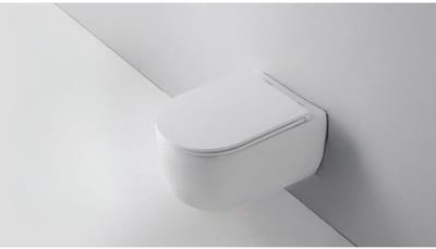 QeramiQ Dely Swirl hangtoilet – spoelrandloos – diepte 53 cm – met slim softclose zitting – mat wit