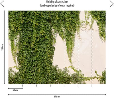 KLIMOP MUUR FOTOBEHANG | Industrieel - Groen Crème - Livingwalls The Wall II