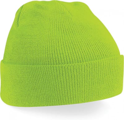 Gebreide muts polyester lime groen