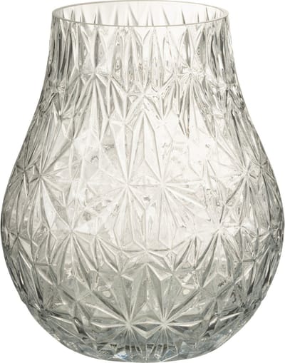 J-Line vaas Nox Geslepen - glas - transparant - small