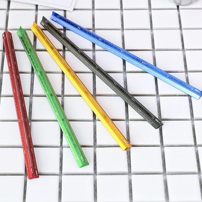 15 cm Triangulaire Schaalmeter van Aluminium voor Architecten en Ingenieurs - Precisie Meetlat met Metrische Schaalverdelingen 1:20, 1:25, 1:50, 1:75, 1:100, 1:125