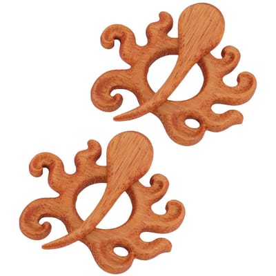 Octopus Broches Speld Multifunctionele Houten Octopus Patroon Broches voor Truien Sjaals Sjaals brown