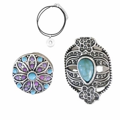 2 in 1 ketting-Wissel ketting-Turquoise-2 hangers-45 cm - Charme Bijoux