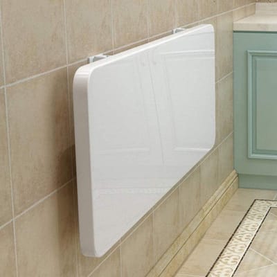 Opvouwbare Wandtafel - Klaptafel Bureau - Ruimte Besparen - Stevig Driehoekig Onderstel - 70x50cm - Wit