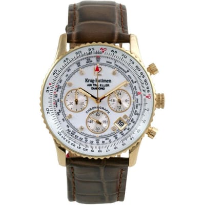 Krug Baumen Air Traveller Diamond 400201DS Heren Horloge 40mm 3 ATM