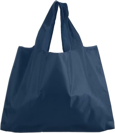 Wasbare Boodschappentas 19,7 x 16,1 inch met Handvatten, Herbruikbaar en Lichtgewicht, Donkerblauw en Opvouwbaar voor Duurzaam Gebruik