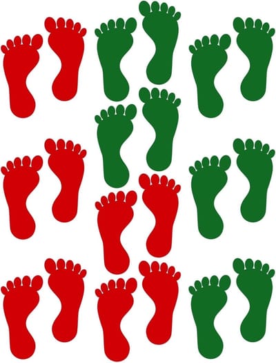Zelfklevende Voetafdruk Stickers - 10 Paar Waterdichte Kleurige Vloerstickers voor Kinderen, Decoratie voor Kinderkamer en Klaslokaal