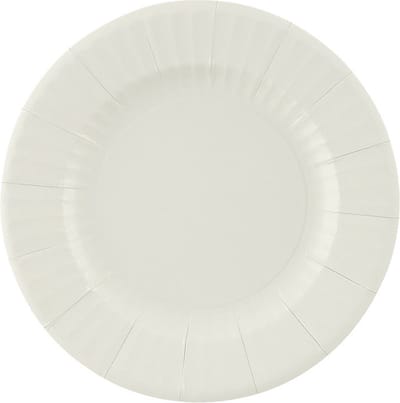 Givi Italia Feestbordjes/gebaksbordjes - 8x - zilver grijs - rond - papier/karton - 21cm - biologisch afbreekbaar - groot