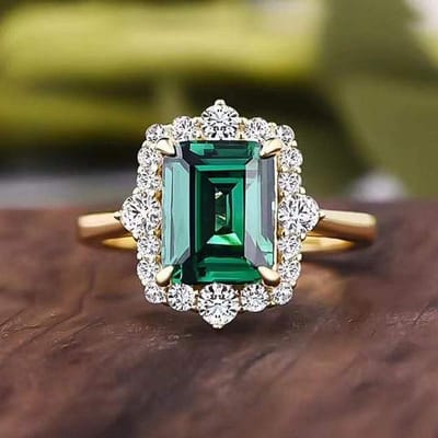 Huitan Geometrische Vierkante Groene Zirkonia Ringen voor Vrouwen Gouden Kleur Luxe Trendy Verloving Bruiloft Feest Accessoire Sieraden 9 black