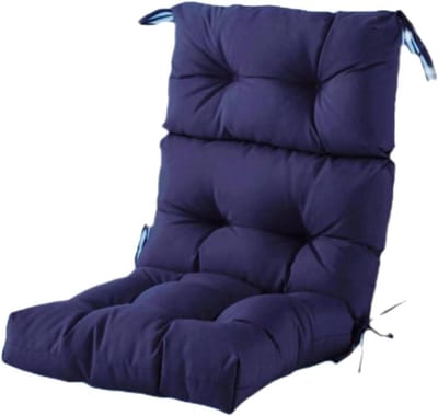 Tuinstoelkussen Hoge Rug - Schommelstoelkussen Zitkussen - Buiten Ontspannen - Met Banden Antislip - 112x53cm - Donkerblauw
