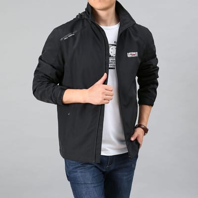 Lente en Herfst Herenjas Casual Buitenjas Los Grote Maat Winddicht Waterdicht Sneldrogend Ademend Top XXXL black