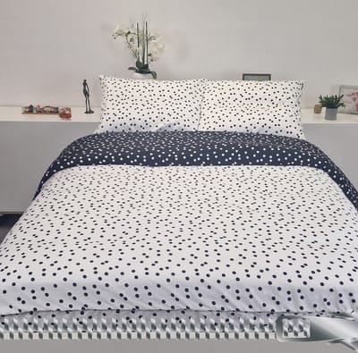 Sofiben -Celestelijn – Dots - dekbedovertrek met een doorlopende rits over 3 zijden - afm. 200x200