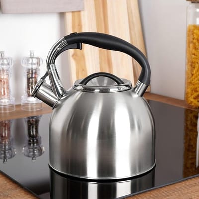 Waterketel Fluitketel - Kookpan Water - Water Koken - Automatisch Tuitje - 27 Liter - Zilver