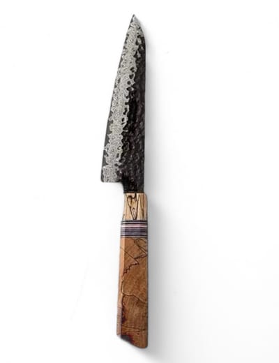 KAAMUT® Precisie Chefmes 14 cm 67 Lagen Damascusstaal – Vlijmscherp – Professioneel Koksmes – Handvat van Spalted Maple & G10