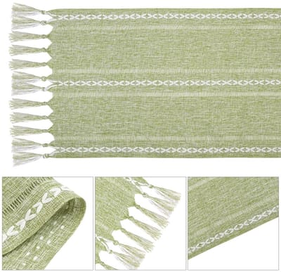 QTTVBTNA -Tafelloper Eettafel – Boho Landelijke Stijl – 160x35 cm – Opengewerkt Design – Vintage Tafeldecoratie