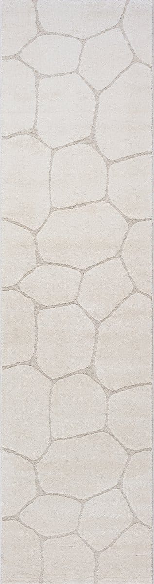 the carpet Everest – vloerkleed met moderne korte pool, hoog-laag effect, 3D-effect, hoge pooldichtheid en aangenaam zacht, steenlook, crème, 80 x 300 cm